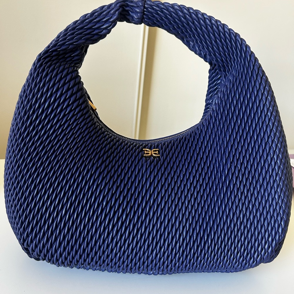Sam Edelman Textured Navy Hobo Bag